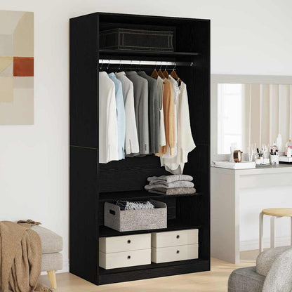 vidaXL Wardrobe Black Oak 100 x 50 x 200 cm Engineered Wood 1