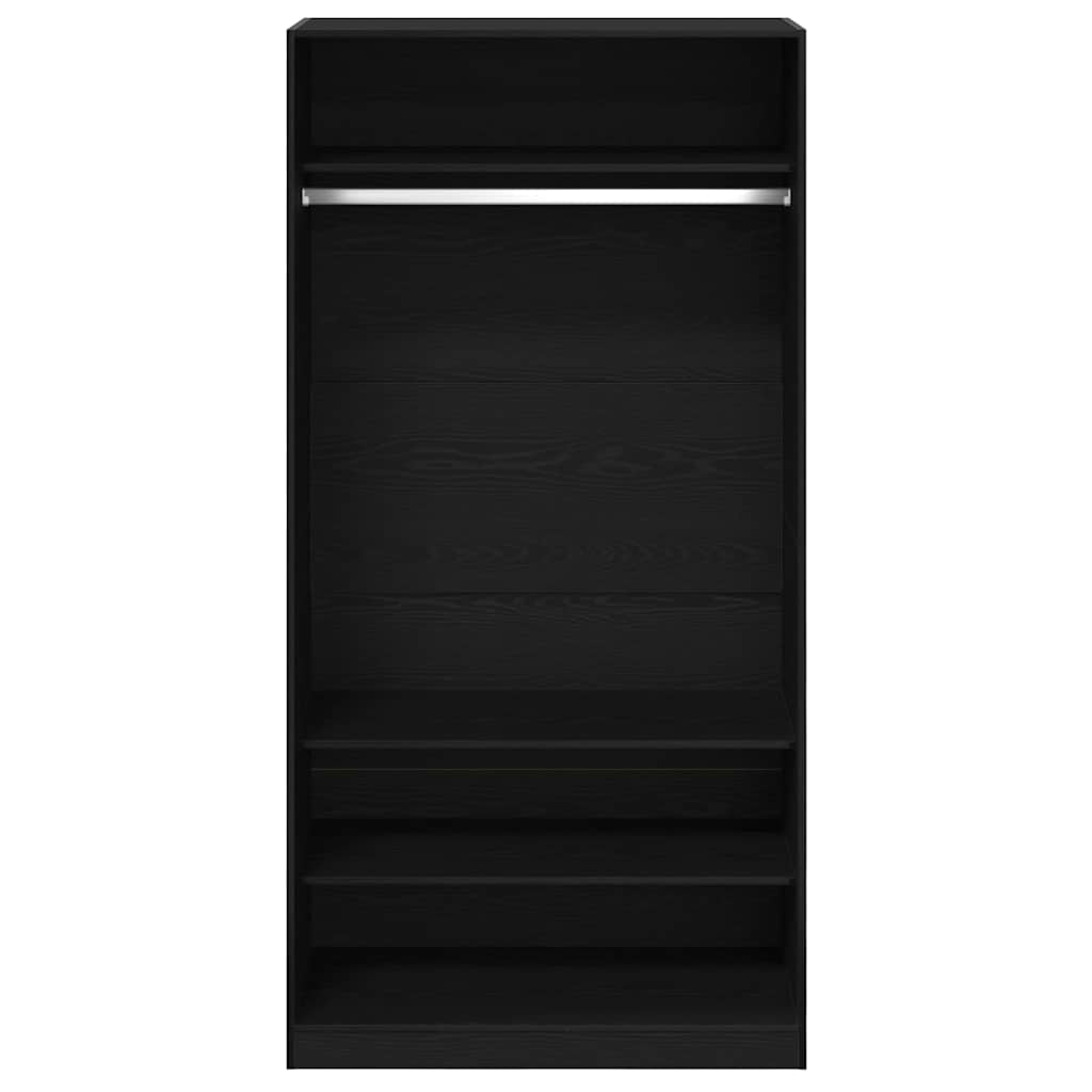 vidaXL Wardrobe Black Oak 100 x 50 x 200 cm Engineered Wood 6