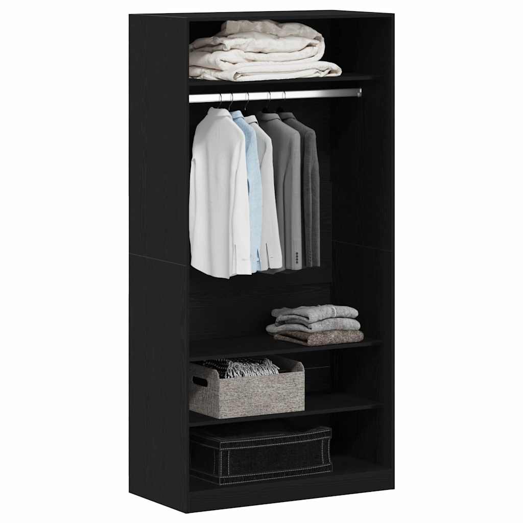 vidaXL Wardrobe Black Oak 100 x 50 x 200 cm Engineered Wood 3