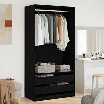 vidaXL Wardrobe Black Oak 100 x 50 x 200 cm Engineered Wood 1