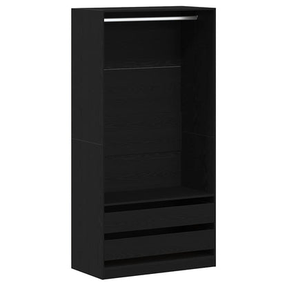 vidaXL Wardrobe Black Oak 100 x 50 x 200 cm Engineered Wood 2
