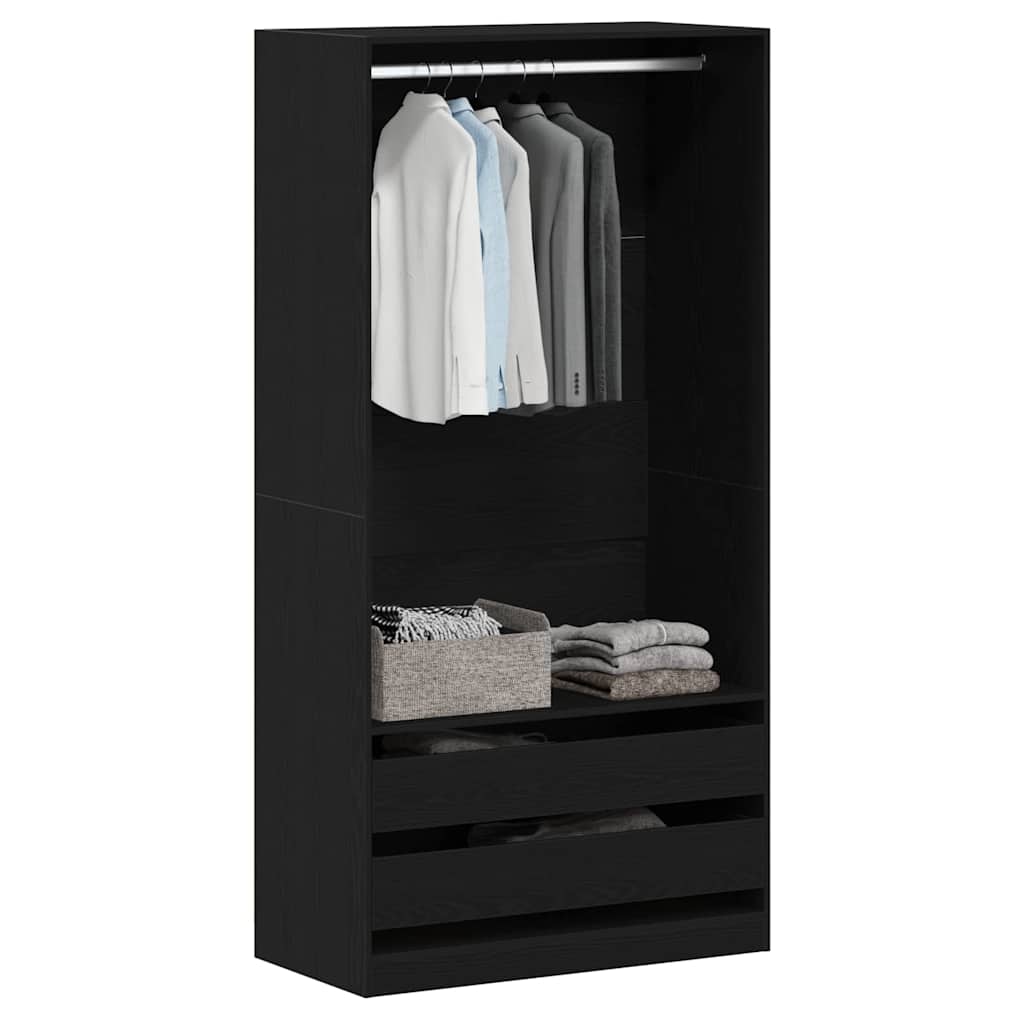 vidaXL Wardrobe Black Oak 100 x 50 x 200 cm Engineered Wood 3