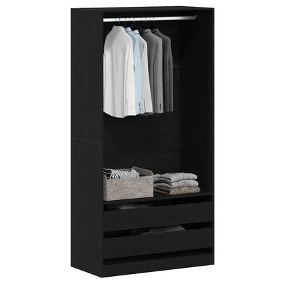 vidaXL Wardrobe Black Oak 100 x 50 x 200 cm Engineered Wood 3