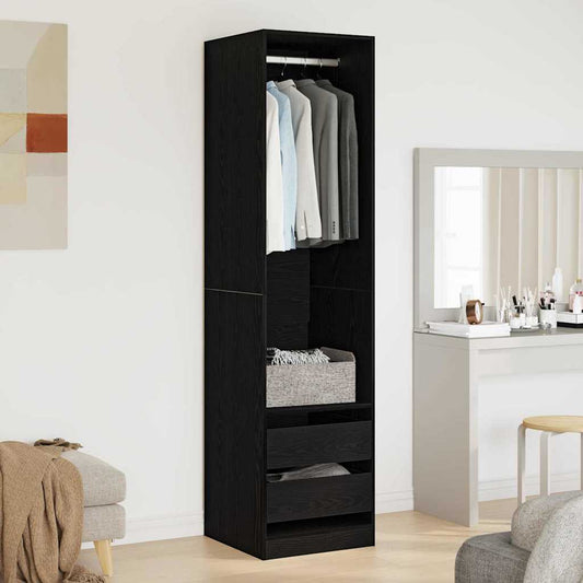 vidaXL Wardrobe Black Oak 50 x 50 x 200 cm Engineered Wood 1