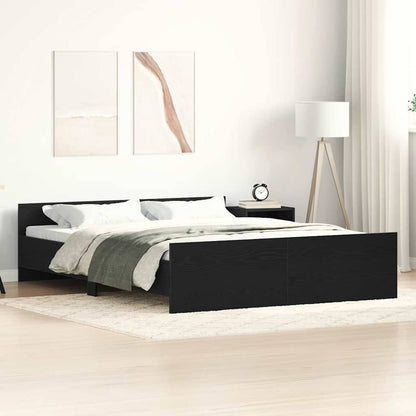 Bed Frame without Mattress 160x200 cm Black oak