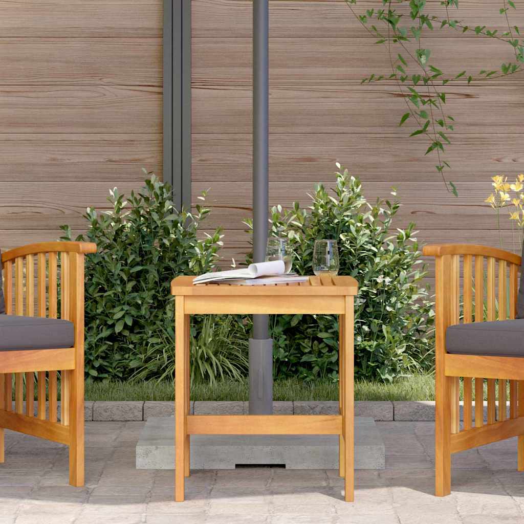 vidaXL Side Table Oil Natural Solid Acacia Wood 4