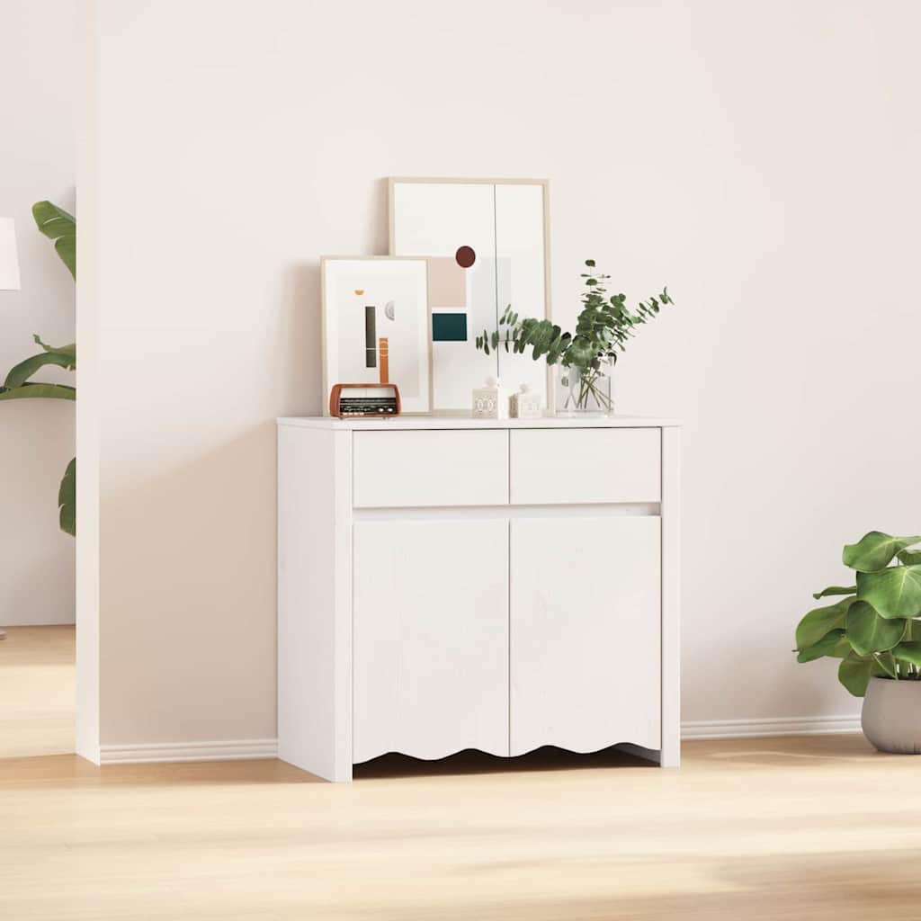 vidaXL Sideboard Drammen White 79 x 43 x 75.5 cm Solid Pine wood 1