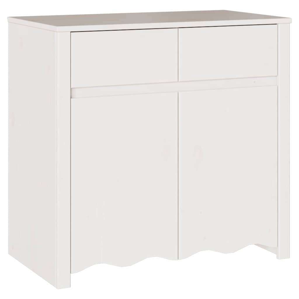 vidaXL Sideboard Drammen White 79 x 43 x 75.5 cm Solid Pine wood 2