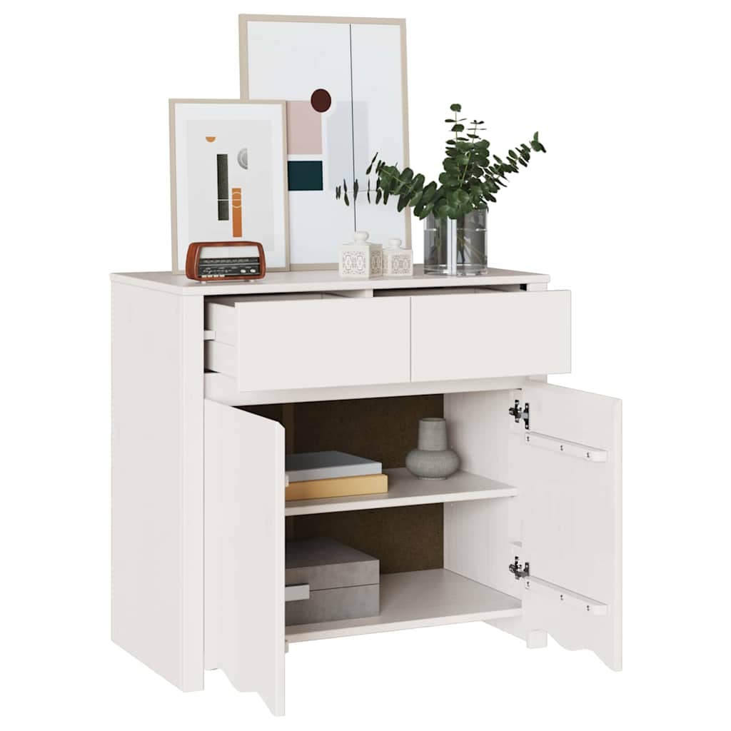 vidaXL Sideboard Drammen White 79 x 43 x 75.5 cm Solid Pine wood 3