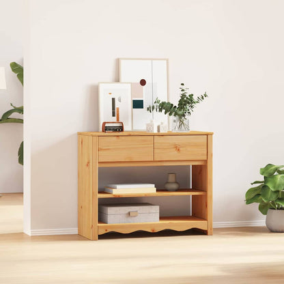 vidaXL Console Table Drammen Oak 89.5 x 37 x 73 cm Solid Pine Wood 1