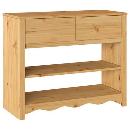 vidaXL Console Table Drammen Oak 89.5 x 37 x 73 cm Solid Pine Wood 2