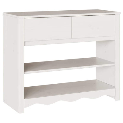 vidaXL Console Table Drammen White 89.5 x 37 x 73 cm Solid Pine Wood 2