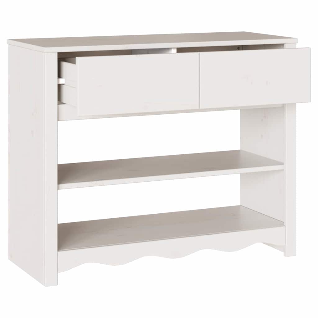 vidaXL Console Table Drammen White 89.5 x 37 x 73 cm Solid Pine Wood 5