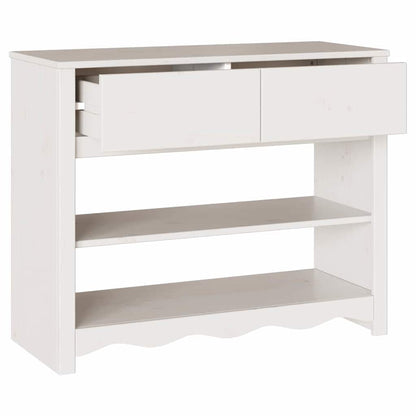 vidaXL Console Table Drammen White 89.5 x 37 x 73 cm Solid Pine Wood 5
