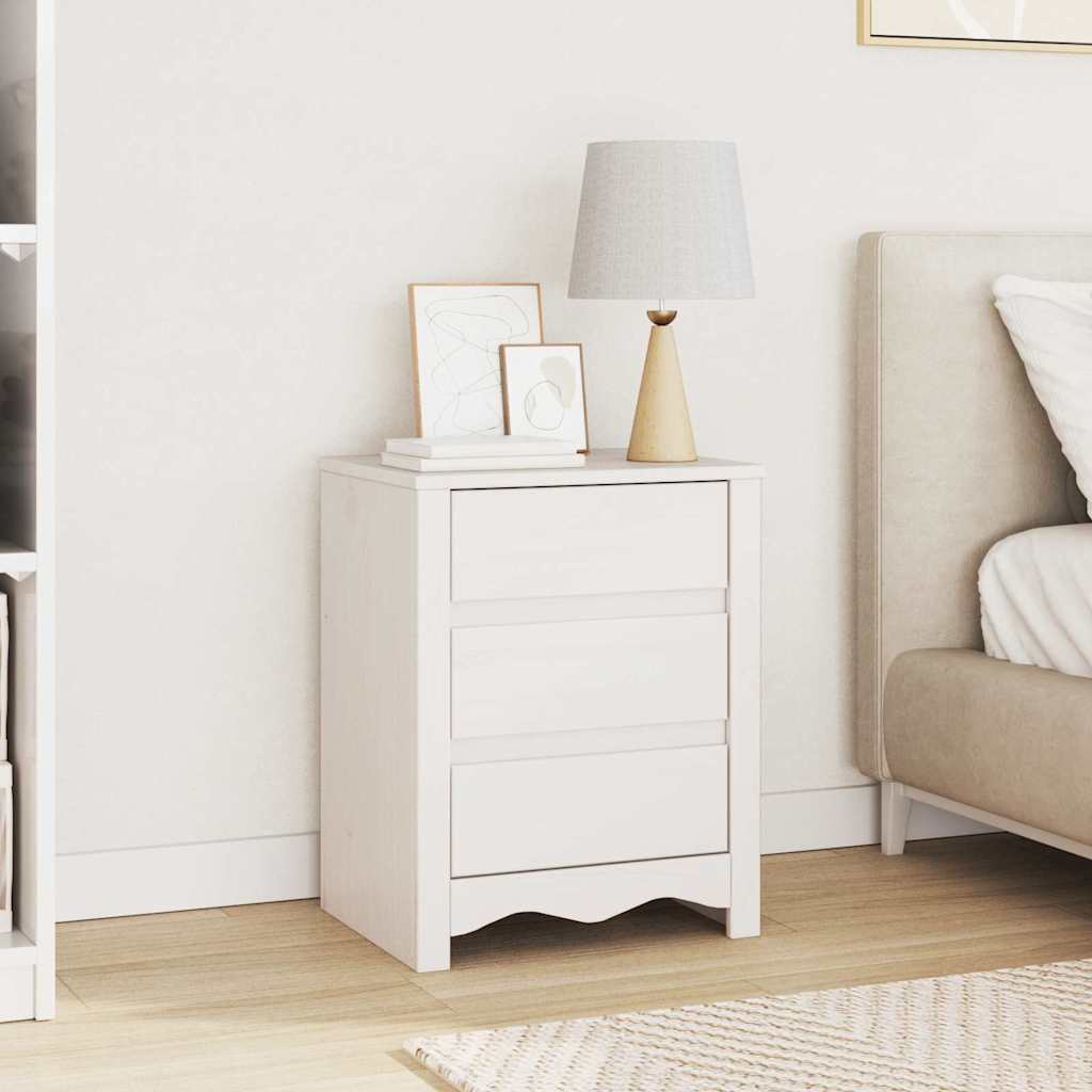 vidaXL Coffee Table Drammen White 45 x 35 x 56 cm Solid Pine Wood 1