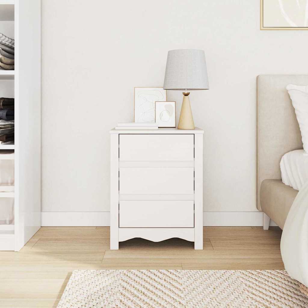 vidaXL Coffee Table Drammen White 45 x 35 x 56 cm Solid Pine Wood 4