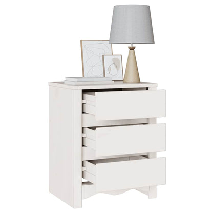 vidaXL Coffee Table Drammen White 45 x 35 x 56 cm Solid Pine Wood 3