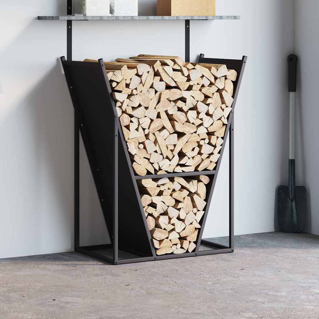 vidaXL Firewood Rack Black 69.5x35x81 cm Cold-rolled steel 3