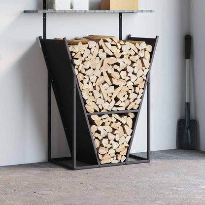 vidaXL Firewood Rack Black 69.5x35x81 cm Cold-rolled steel 3
