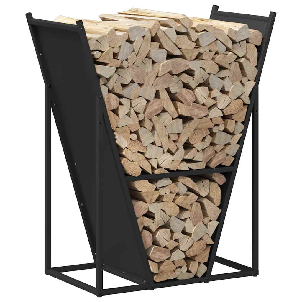 vidaXL Firewood Rack Black 69.5x35x81 cm Cold-rolled steel 4