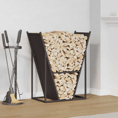 vidaXL Firewood Rack Black 69.5x35x81 cm Cold-rolled steel 1
