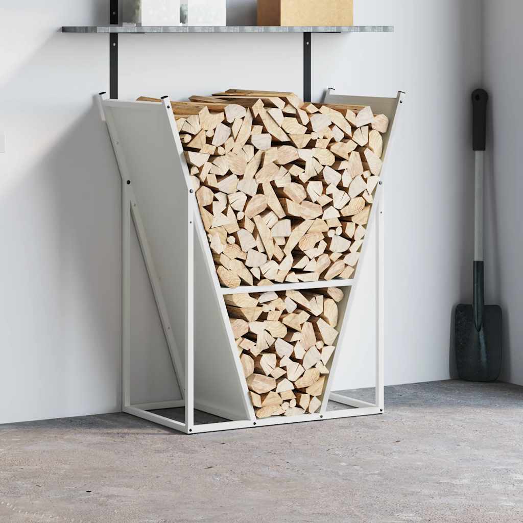 vidaXL Firewood Rack White 69.5x35x81 cm Cold-rolled steel 3