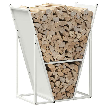 vidaXL Firewood Rack White 69.5x35x81 cm Cold-rolled steel 4