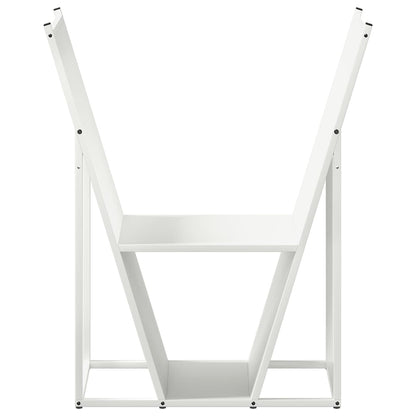 vidaXL Firewood Rack White 69.5x35x81 cm Cold-rolled steel 5