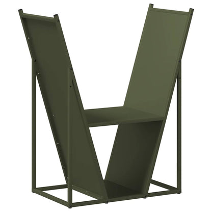 vidaXL Firewood Rack Olive Green 69.5x35x81 cm Cold-rolled steel 2