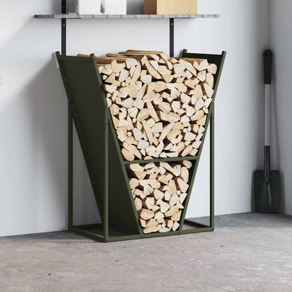 vidaXL Firewood Rack Olive Green 69.5x35x81 cm Cold-rolled steel 3