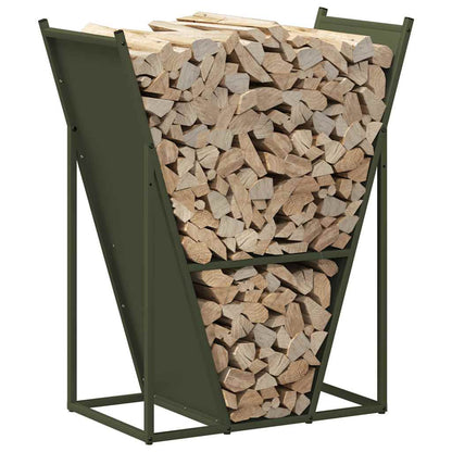 vidaXL Firewood Rack Olive Green 69.5x35x81 cm Cold-rolled steel 4