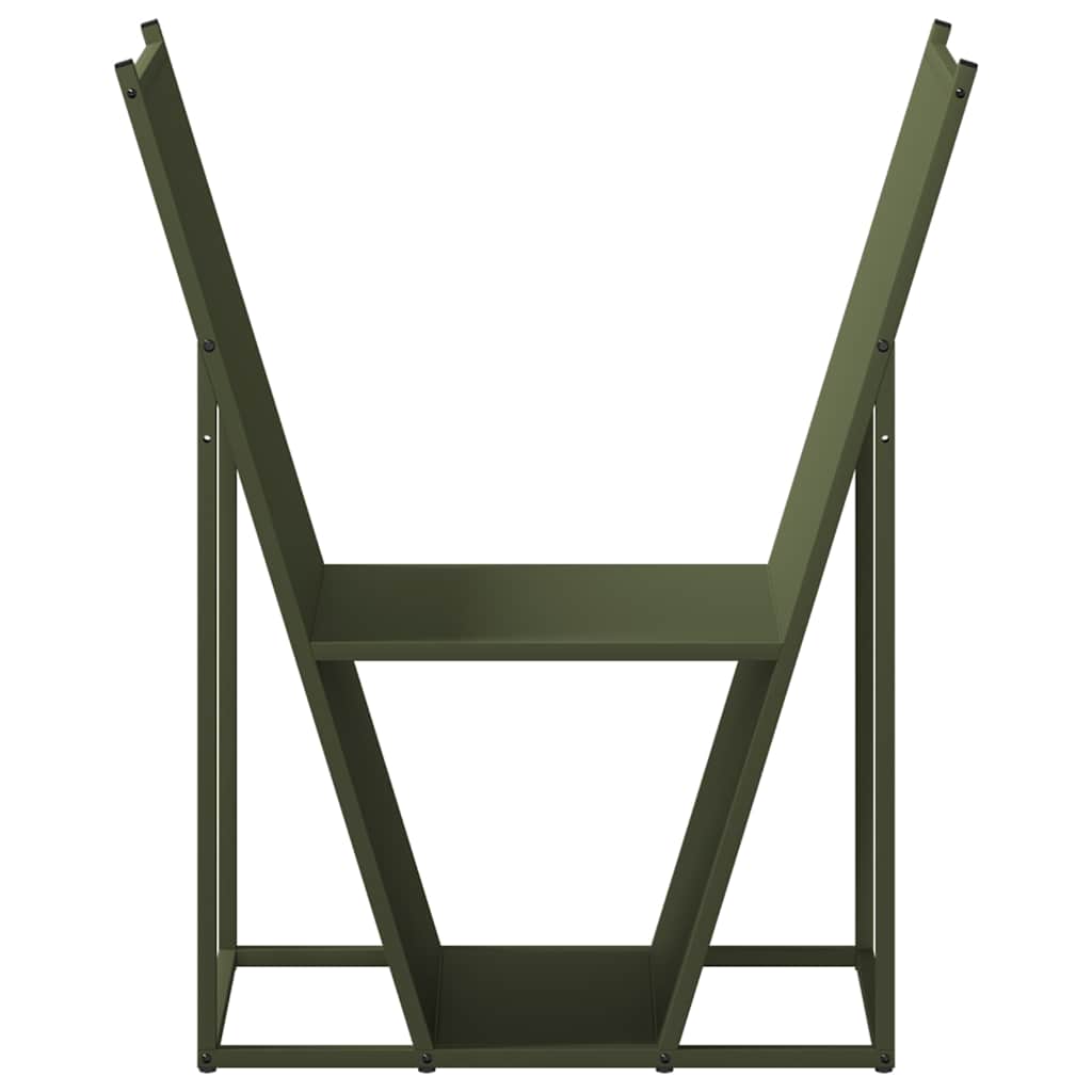 vidaXL Firewood Rack Olive Green 69.5x35x81 cm Cold-rolled steel 5