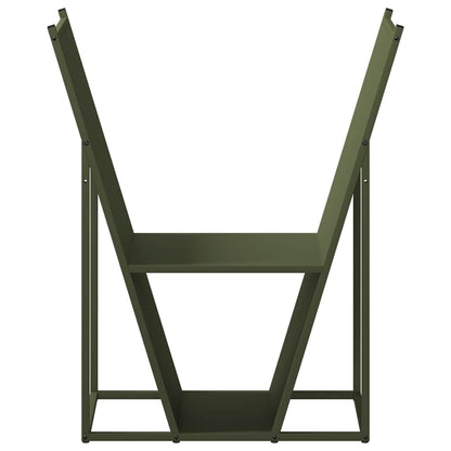 vidaXL Firewood Rack Olive Green 69.5x35x81 cm Cold-rolled steel 5