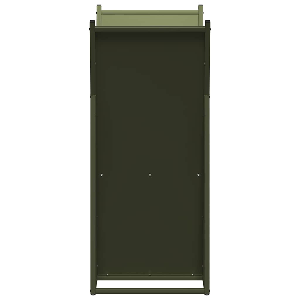 vidaXL Firewood Rack Olive Green 69.5x35x81 cm Cold-rolled steel 6