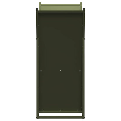 vidaXL Firewood Rack Olive Green 69.5x35x81 cm Cold-rolled steel 6