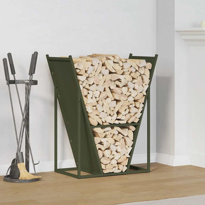 vidaXL Firewood Rack Olive Green 69.5x35x81 cm Cold-rolled steel 1