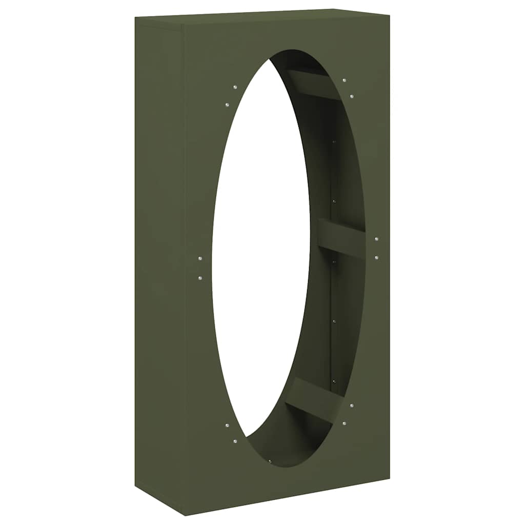 vidaXL Firewood Rack Olive Green 50x23x100 cm Cold-rolled steel 2