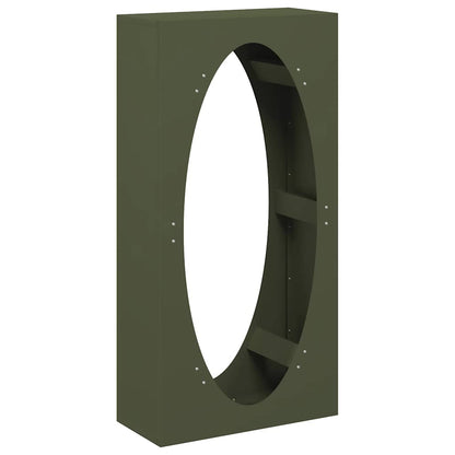 vidaXL Firewood Rack Olive Green 50x23x100 cm Cold-rolled steel 2