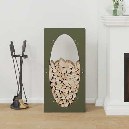 vidaXL Firewood Rack Olive Green 50x23x100 cm Cold-rolled steel 3