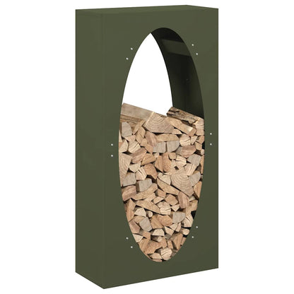 vidaXL Firewood Rack Olive Green 50x23x100 cm Cold-rolled steel 4
