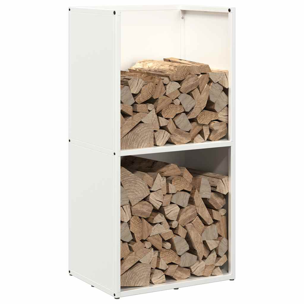 vidaXL Firewood Rack White 40x30x80 cm Cold-rolled steel 4