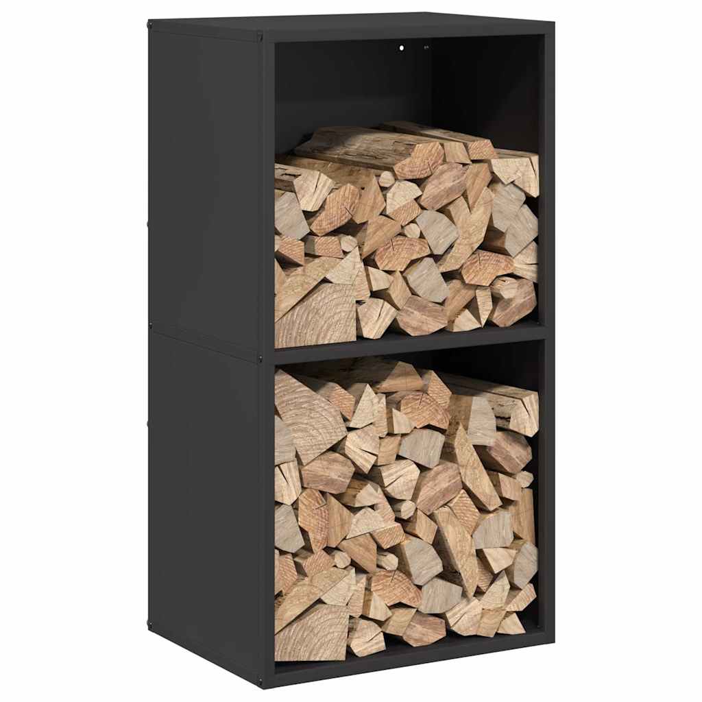 vidaXL Firewood Rack Black 40x30x75 cm Cold-rolled steel 4