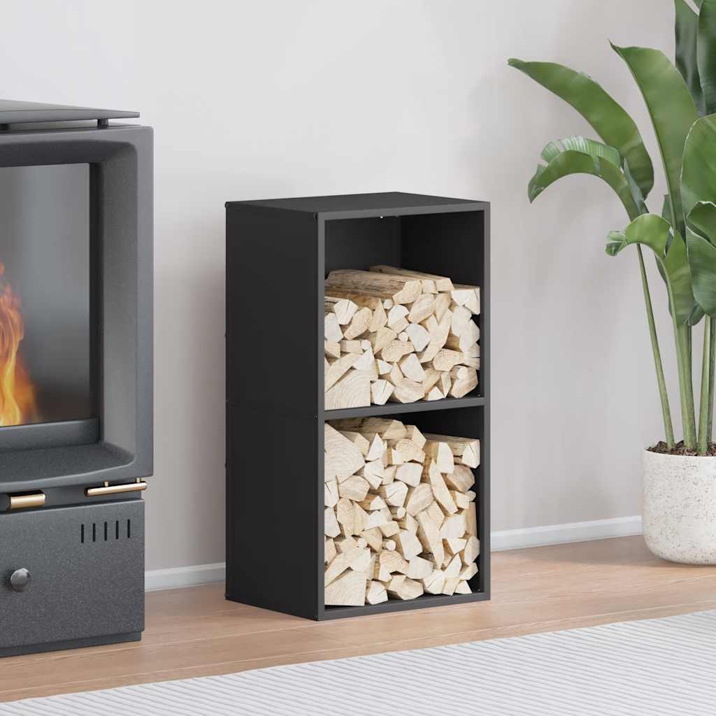 vidaXL Firewood Rack Black 40x30x75 cm Cold-rolled steel 1