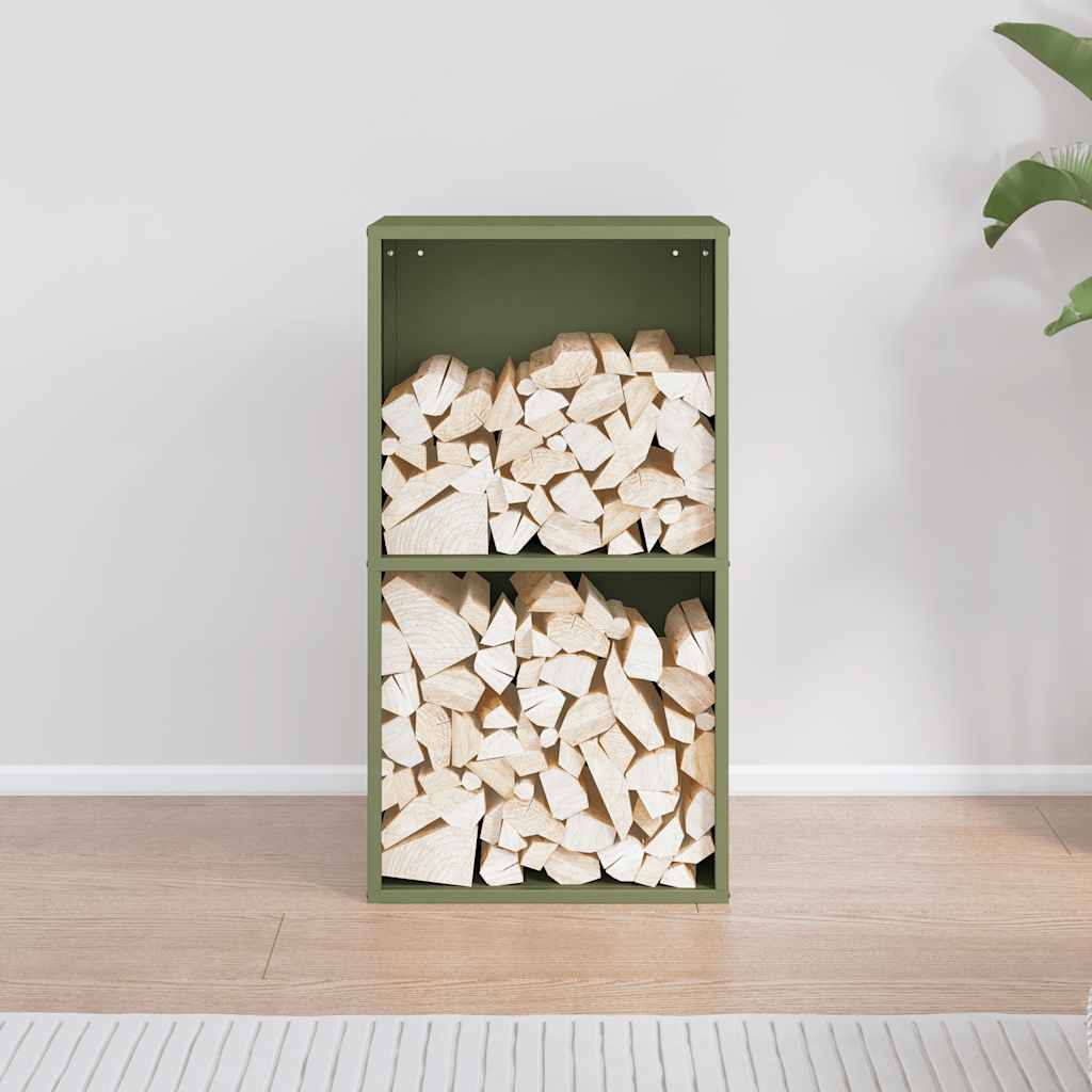 vidaXL Firewood Rack Olive Green 40x30x75 cm Cold-rolled steel 3