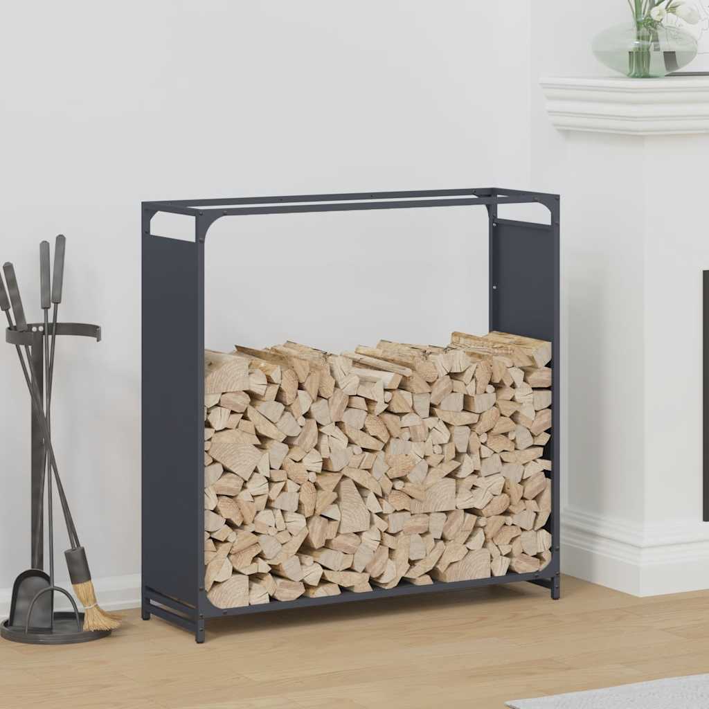 vidaXL Firewood Rack Anthracite 90x28x90 cm Cold-rolled steel 1