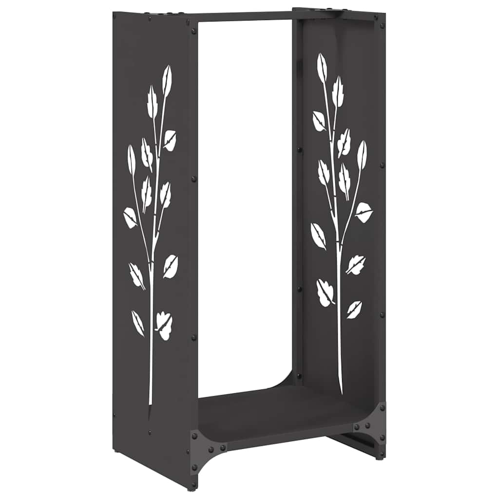 vidaXL Firewood Rack Black 40x30x80 cm Cold-rolled steel 2