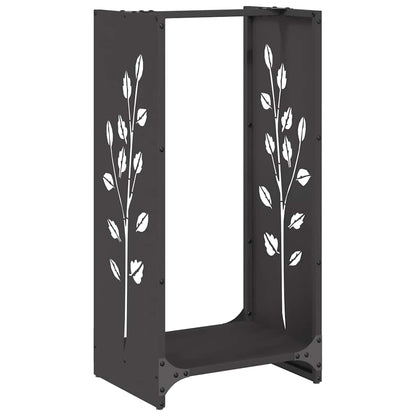 vidaXL Firewood Rack Black 40x30x80 cm Cold-rolled steel 2