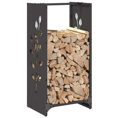 vidaXL Firewood Rack Black 40x30x80 cm Cold-rolled steel 4