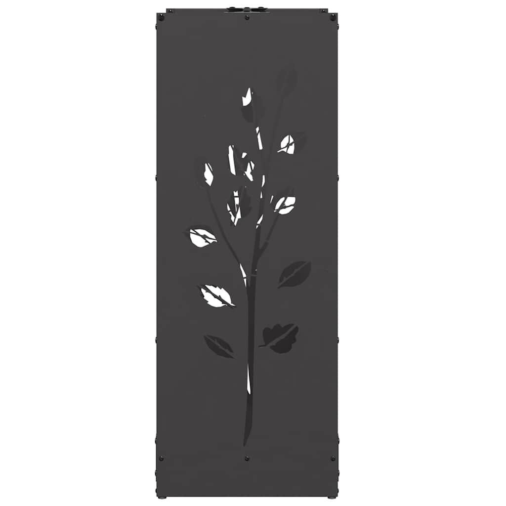vidaXL Firewood Rack Black 40x30x80 cm Cold-rolled steel 6