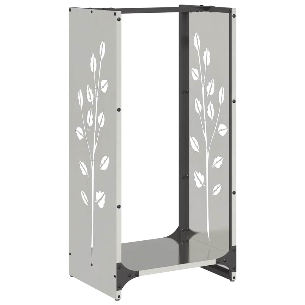 vidaXL Firewood Rack 40x30x80 cm Stainless Steel 2
